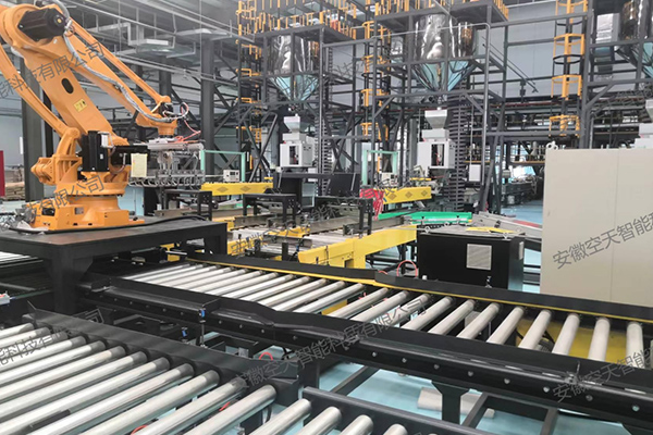 半自動稱重包裝碼垛系統典型案例現場